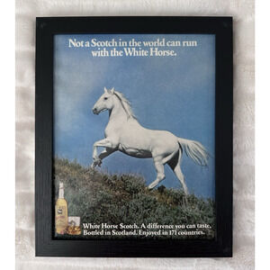 Framed 1979 White Horse Scotch Whisky Ad Run With! 9x11